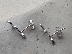 Mini Pendientes serpiente de plata