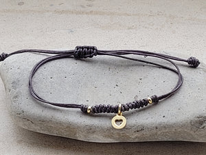 Pulsera corazón de plata bañada en oro