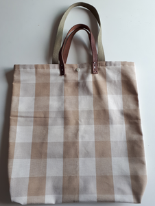 Bolso de tela tote bag cuadro vichy